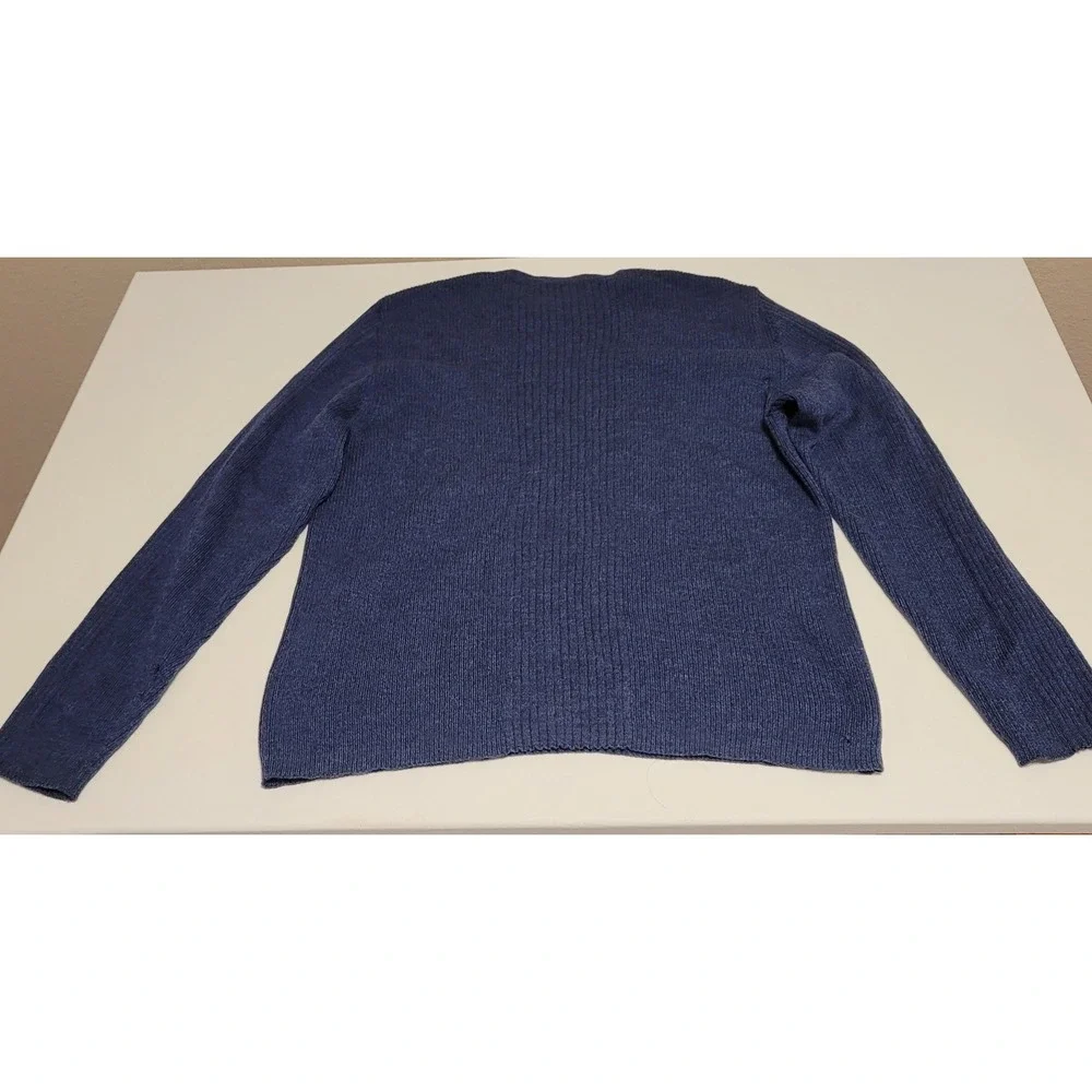 Vintage Brandini Merino Wool Sweater Mens Large Blue Ribbed Crewneck Romania